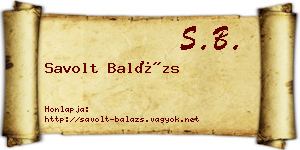 Savolt Balázs névjegykártya