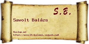 Savolt Balázs névjegykártya